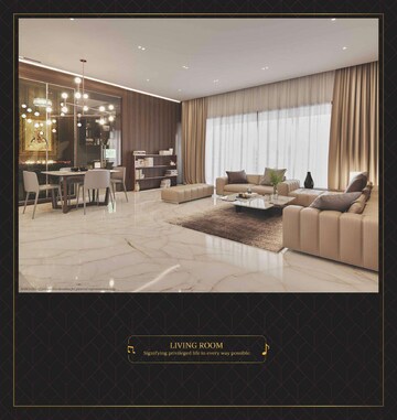 Living Room in 3 BHK Apartment at Vesu – for Sale