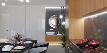 Kitchen in 3 BHK Apartment at Mvp Colony – for Sale
