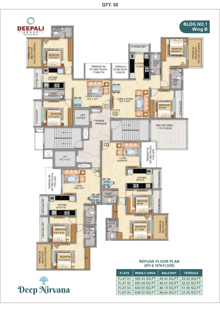 Floor Plan, deepali-deep-nirvana 2 Bedroom 990 Sq.Ft. Apartment In Kalyan East Thane 6291561
