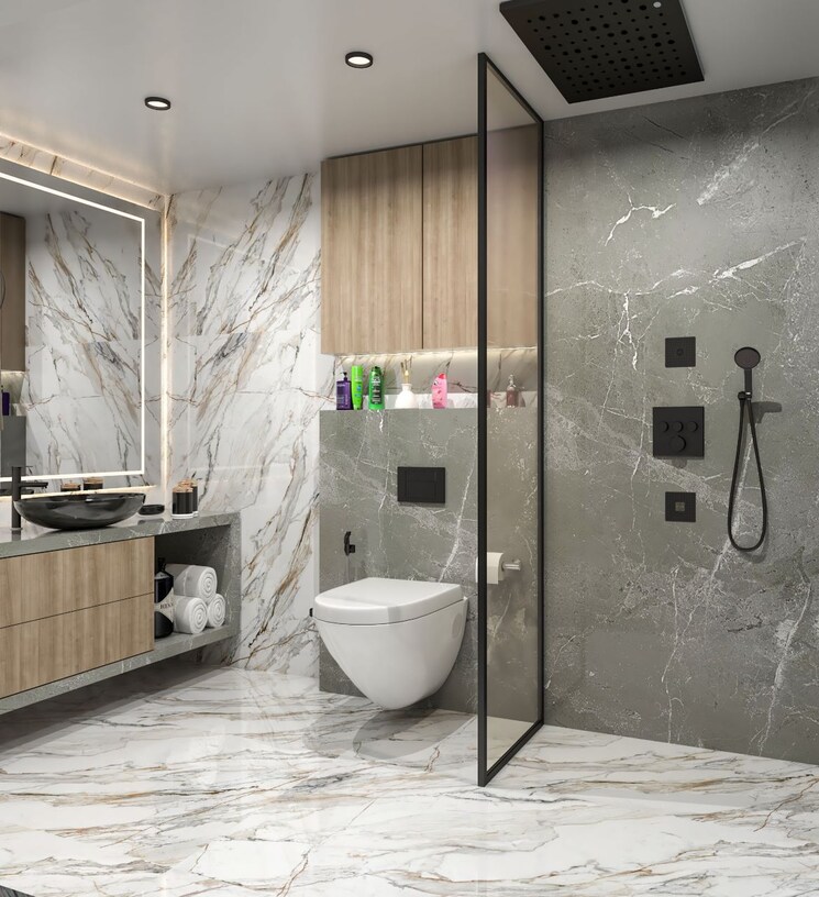 Bathroom, rustomjee-crown 3 Bedroom 1335 Sq.Ft. Builder Floor In Prabhadevi Mumbai 6337388