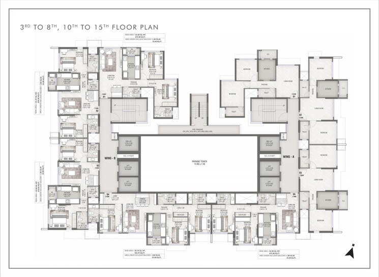 Floor Plan, rustomjee-stella 3 Bedroom 942 Sq.Ft. Apartment In Bandra East Mumbai 6337458