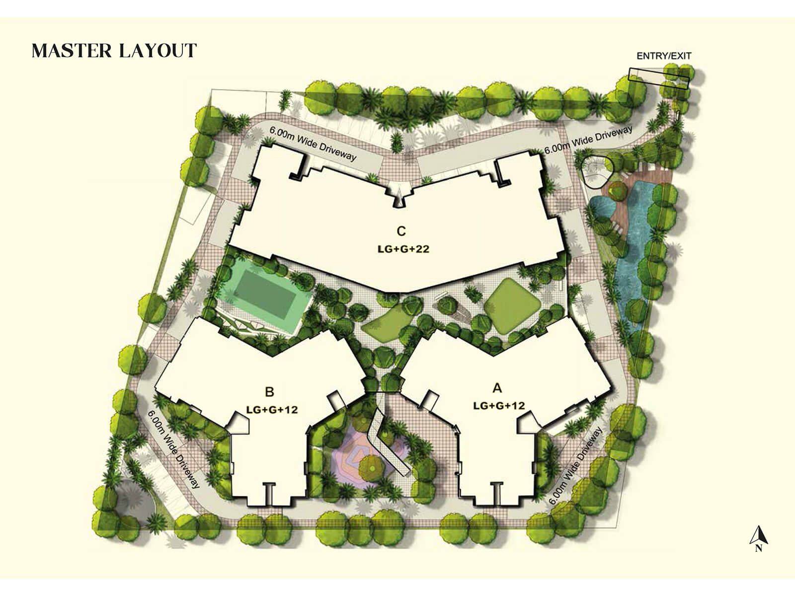 3 BHK + Pooja Room Apartment For Sale in Kohinoor Courtyard One