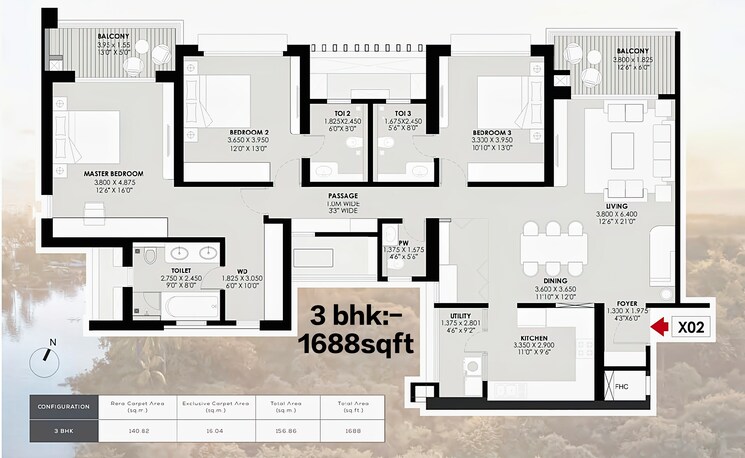 Floor Plan, godrej-river-royale 4 Bedroom 2304 Sq.Ft. Apartment In Mahalunge Pune 6380594
