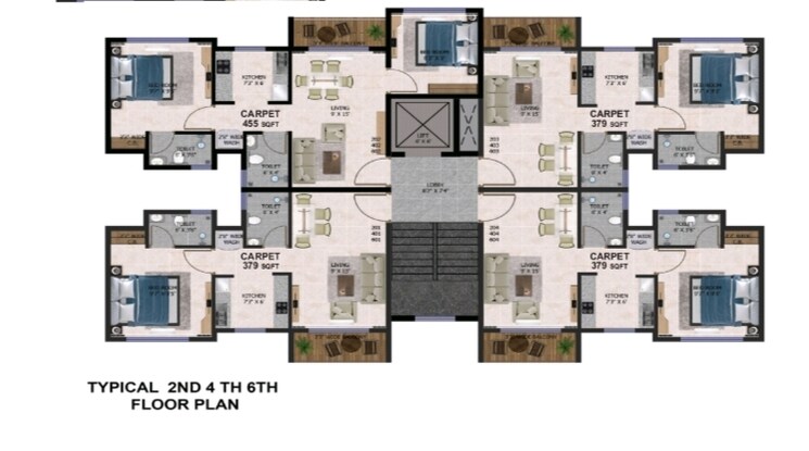 Floor Plan, the-green-sapphirre 1 Bedroom 379 Sq.Ft. Apartment In Bapgaon Thane 6403134
