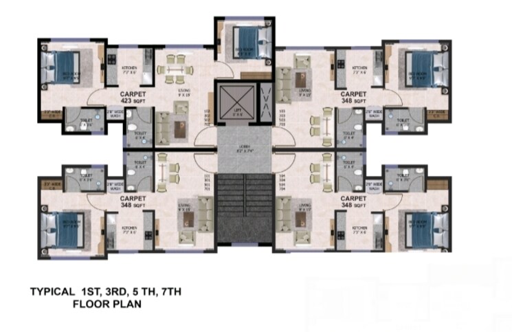Floor Plan, the-green-sapphirre 1 Bedroom 379 Sq.Ft. Apartment In Bapgaon Thane 6403134