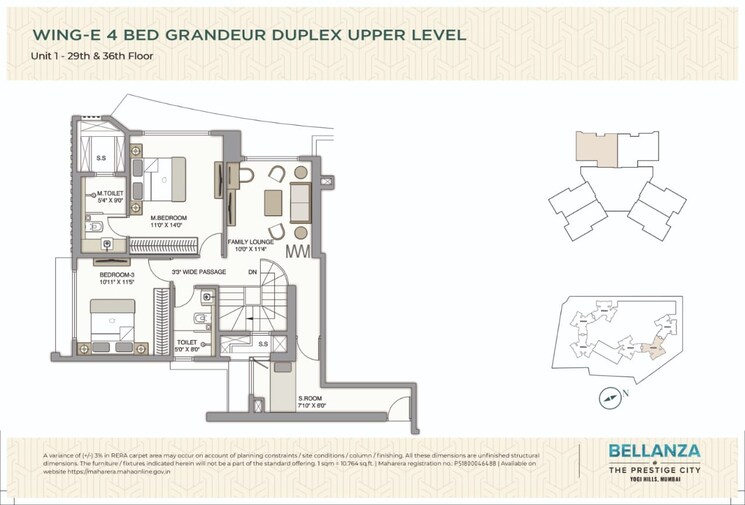 Floor Plan, the-prestige-city 4 Bedroom 1704 Sq.Ft. Penthouse In Mulund West Mumbai 6405755