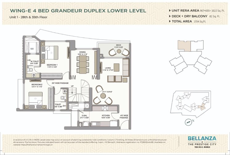 Floor Plan, the-prestige-city 4 Bedroom 1704 Sq.Ft. Penthouse In Mulund West Mumbai 6405755