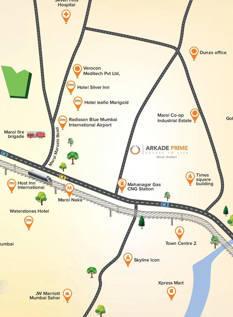Map Location, arkade-prime 2 Bedroom 605 Sq.Ft. Apartment In Marol Mumbai 6466826