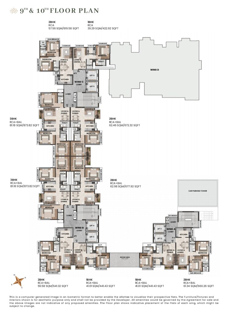 Master Plan, neelyog-aarana 3 Bedroom 874 Sq.Ft. Apartment In Ghatkopar West Mumbai 6487450