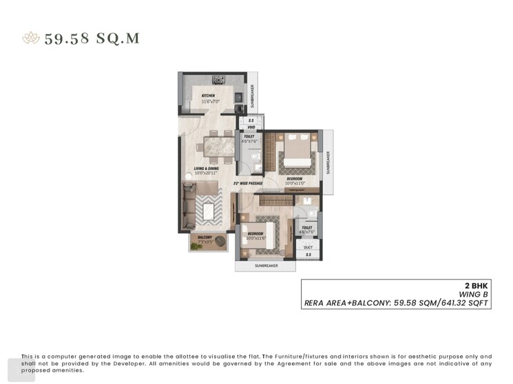 Floor Plan, neelyog-aarana 2 Bedroom 645 Sq.Ft. Apartment In Ghatkopar West Mumbai 6491903