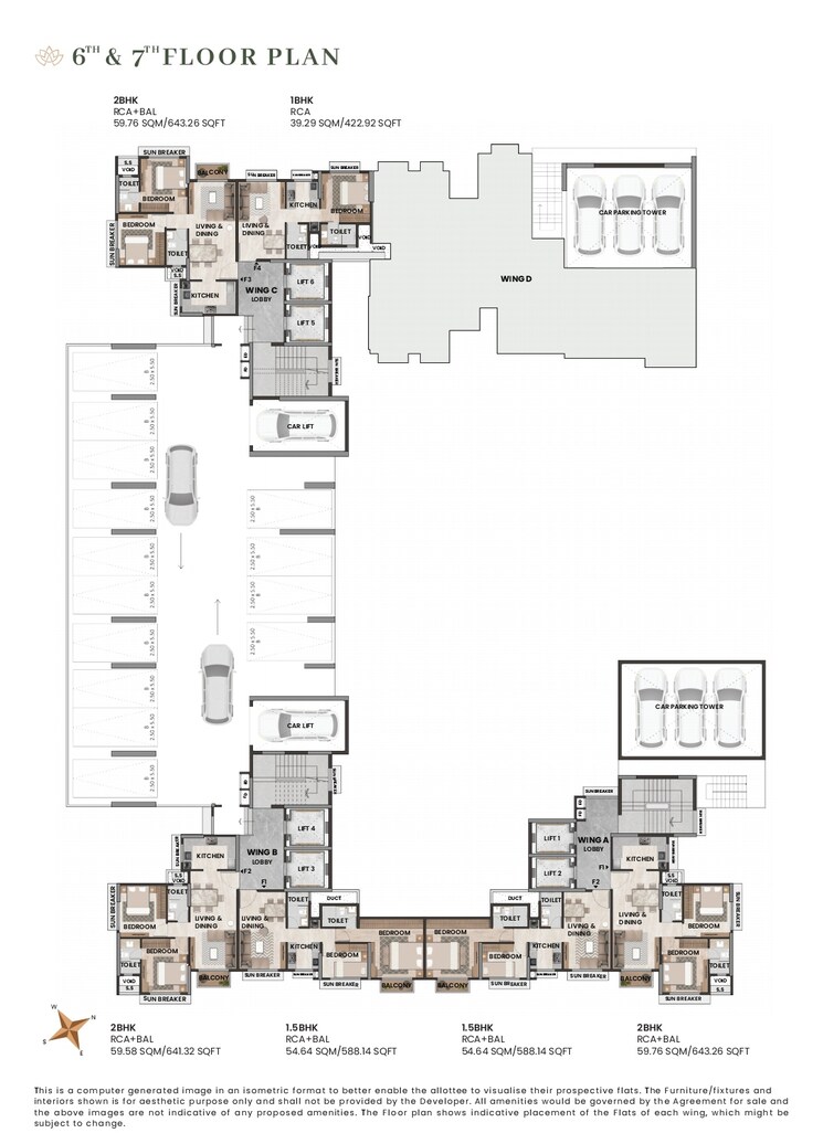 Floor Plan, neelyog-aarana 2 Bedroom 645 Sq.Ft. Apartment In Ghatkopar West Mumbai 6491903
