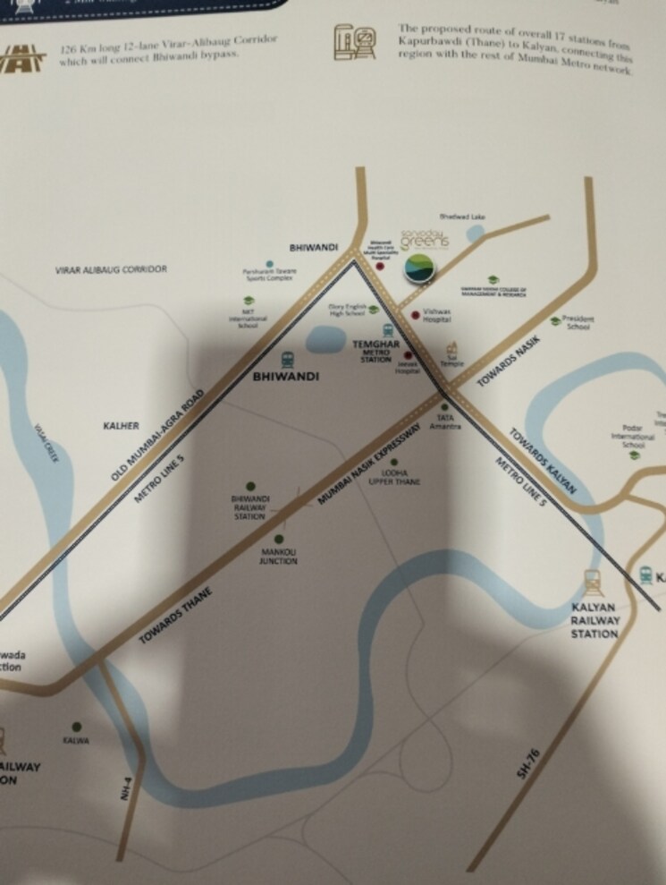 Map Location, happy-sarvoday-greens 2 Bedroom 66381 Sq.Ft. Builder Floor In Bhadwad Gaon Thane 6504315