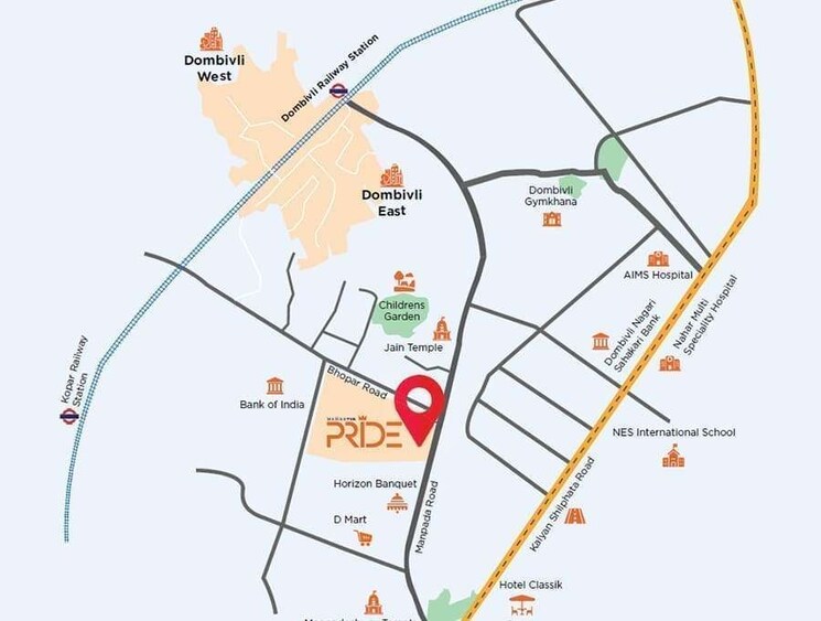 Map Location, mahaavir-pride 2 Bedroom 584 Sq.Ft. Apartment In Dombivli East Thane 6559643