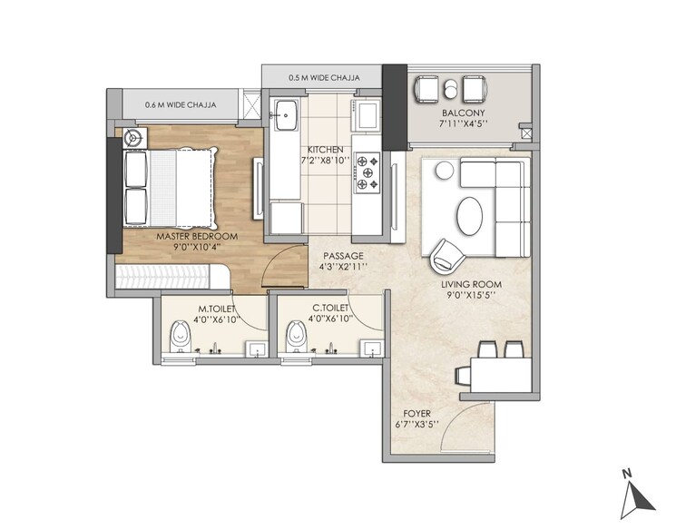 Floor Plan, mahaavir-pride 2 Bedroom 694 Sq.Ft. Apartment In Dombivli East Thane 6559662