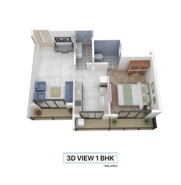 Floor Plan in 1 BHK Apartment at Shree Vidya Avenue, Virar East – for Sale
