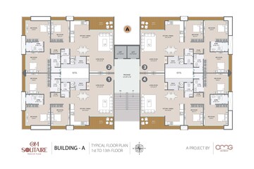 Floor Plan in 3 BHK Apartment at Vesu – for Sale