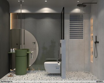 Bathroom in 3 BHK Apartment at Vesu – for Sale