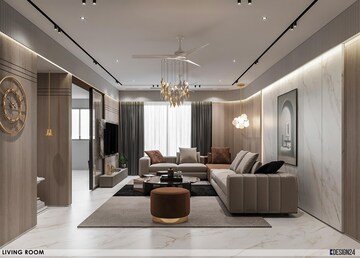 Living Room in 3 BHK Apartment at Vesu – for Sale