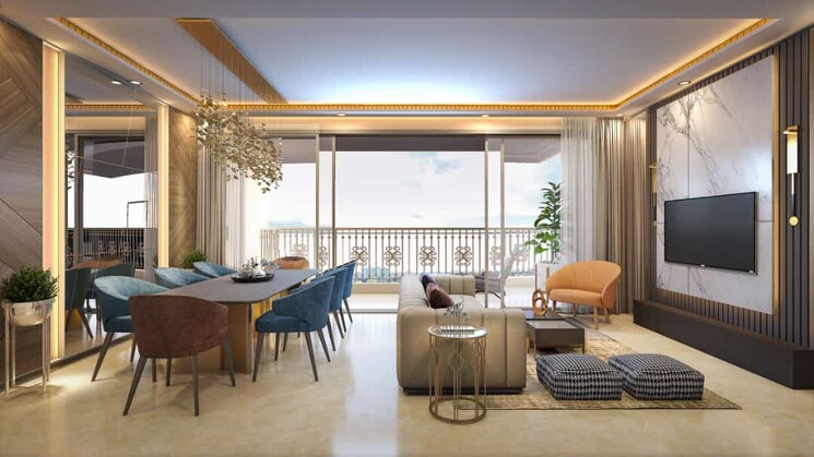 Living Room, hiranandani-fortune-city 4 Bedroom 1630 Sq.Ft. Builder Floor In New Panvel Navi Mumbai 6591626