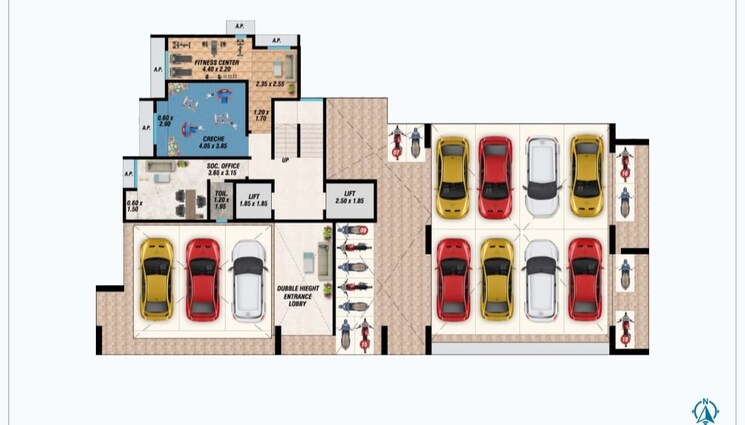 Floor Plan, naupada 2 Bedroom 1060 Sq.Ft. Apartment In Naupada Thane 6614884