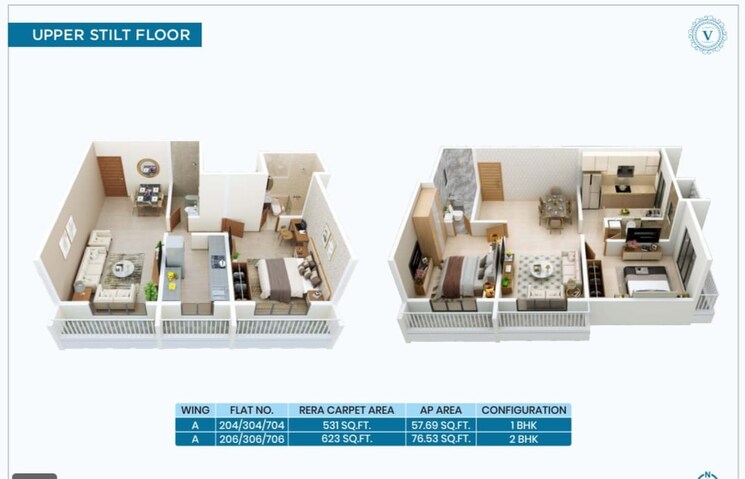 Floor Plan, naupada 2 Bedroom 1060 Sq.Ft. Apartment In Naupada Thane 6614884