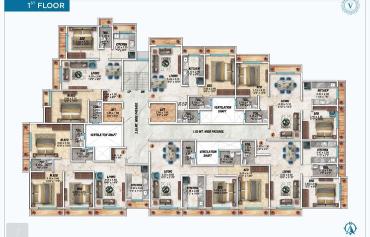 Floor Plan, naupada 2 Bedroom 1060 Sq.Ft. Apartment In Naupada Thane 6614884