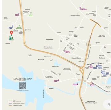 4 BHK Villa – Map Location View at Hallmark 5A Villa, Kollur - for Sale
