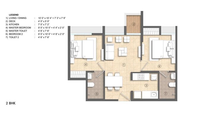Floor Plan, lodha-crown-kolshet 1 Bedroom 322 Sq.Ft. Apartment In Kolshet Road Thane 6625132