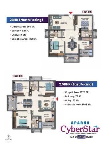 2 BHK Apartment For Resale in Aparna Cyber Star Osman Nagar Hyderabad  6627070