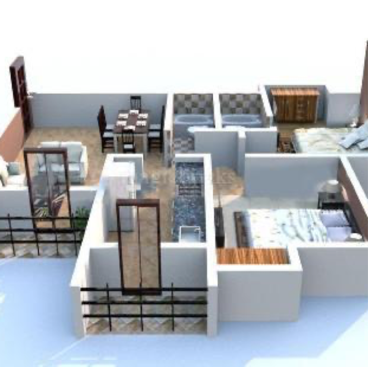 Living Room, the-spring 2 Bedroom 1295 Sq.Ft. Apartment In Roadpali Navi Mumbai 6662847