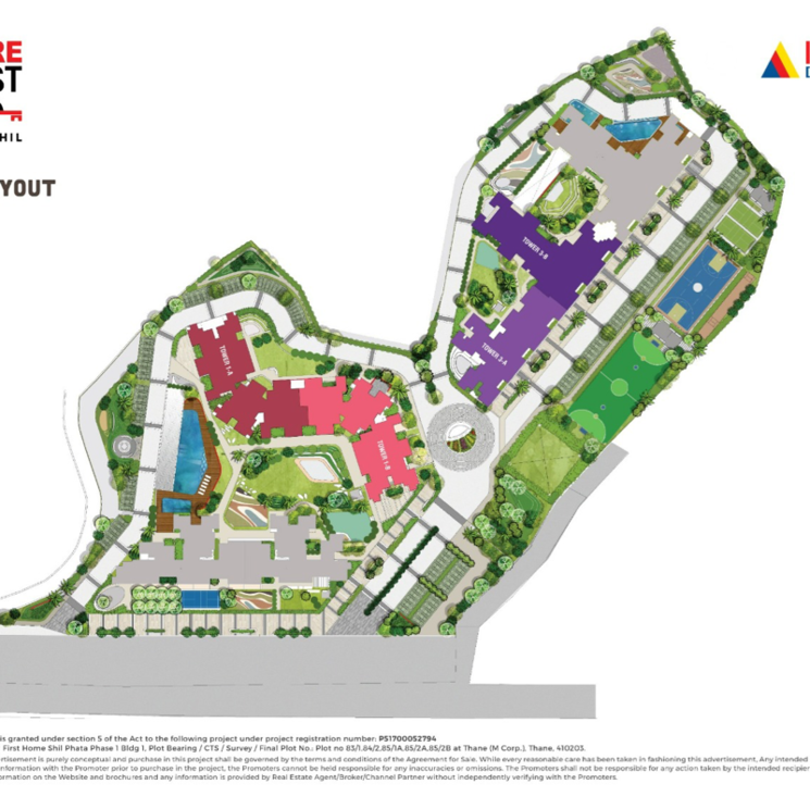 Master Plan, haware-my-first-home 1 Bedroom 360 Sq.Ft. Apartment In Shilphata Thane 6676965