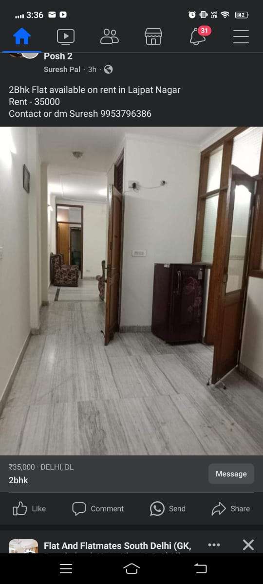 2 Bedroom 909 Sq.Ft. Builder Floor in Lajpat Nagar 4 Delhi
