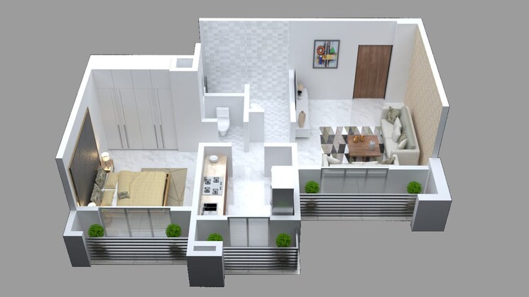 Master Bedroom, shivnath-habitats-phase-i 1 Bedroom 510 Sq.Ft. Apartment In Shilphata Thane 6762375