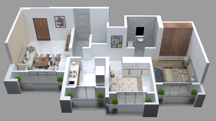 Master Bedroom, shivnath-habitats-phase-i 1 Bedroom 510 Sq.Ft. Apartment In Shilphata Thane 6762375