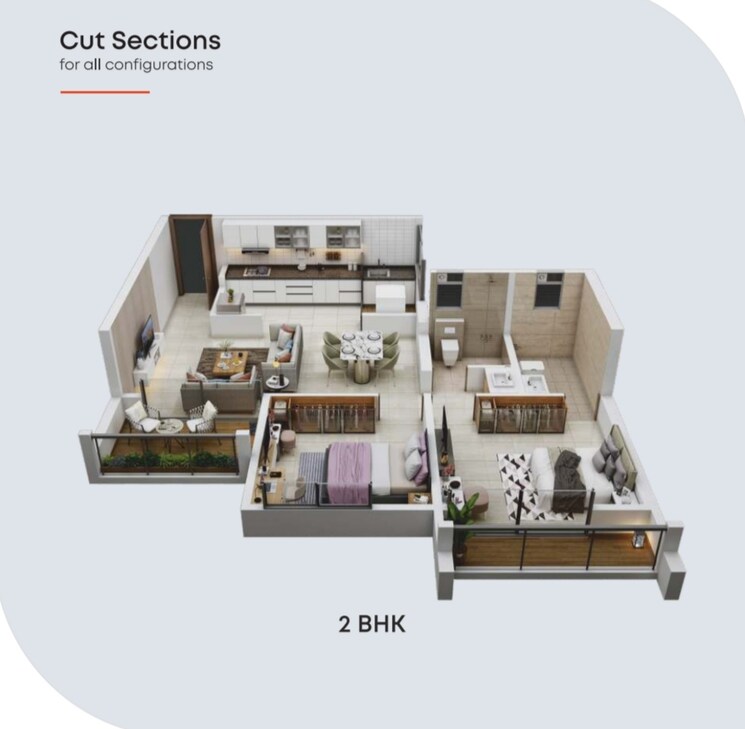 Floor Plan, sanskruti-panchtatva 2 Bedroom 750 Sq.Ft. Apartment In Bibwewadi Pune 6765363
