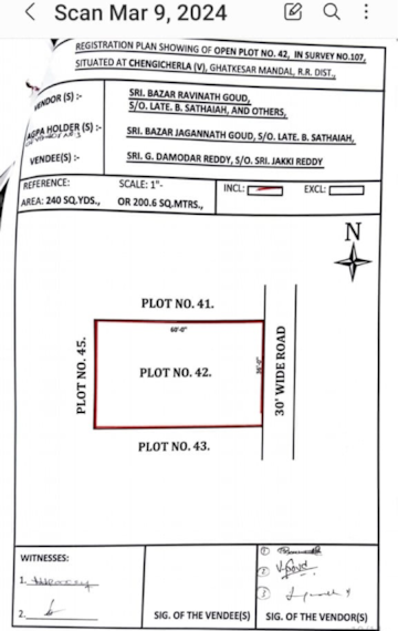 रेसिडेन्शियल प्लॉट वर्ग यार्ड फॉर रीसेल इन चेंगिचेर्ला हैदराबाद  6785176