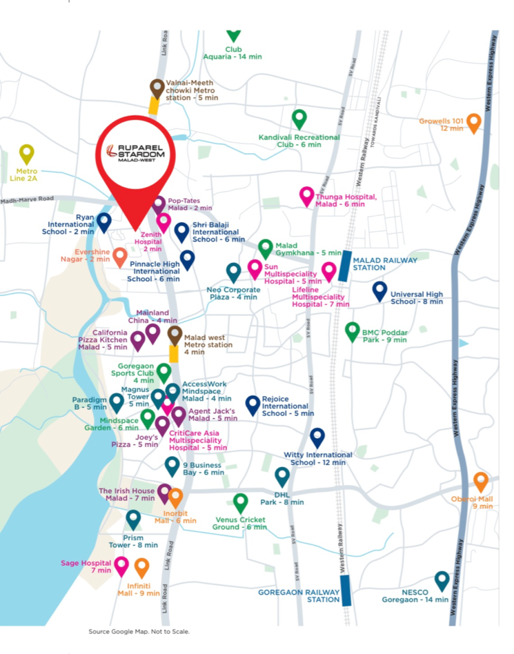 Map Location, ruparel-stardom 3 Bedroom 1235 Sq.Ft. Apartment In Malad West Mumbai 6848306