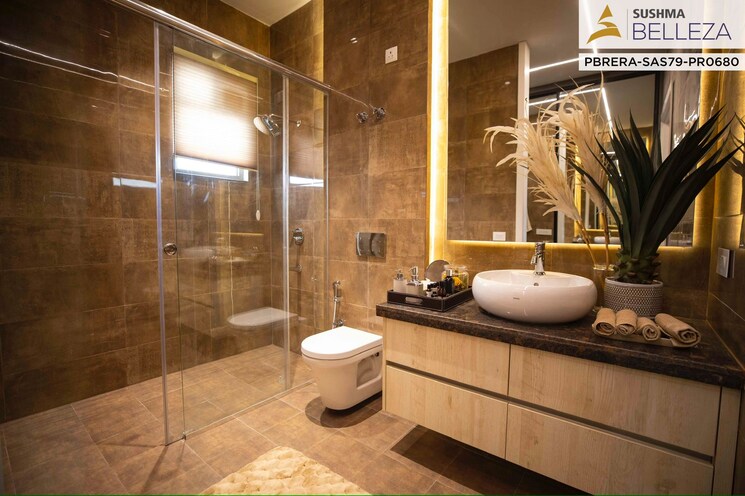 Living Room, sushma-belleza 4 Bedroom 2800 Sq.Ft. Apartment In International Airport Road Zirakpur 6859115