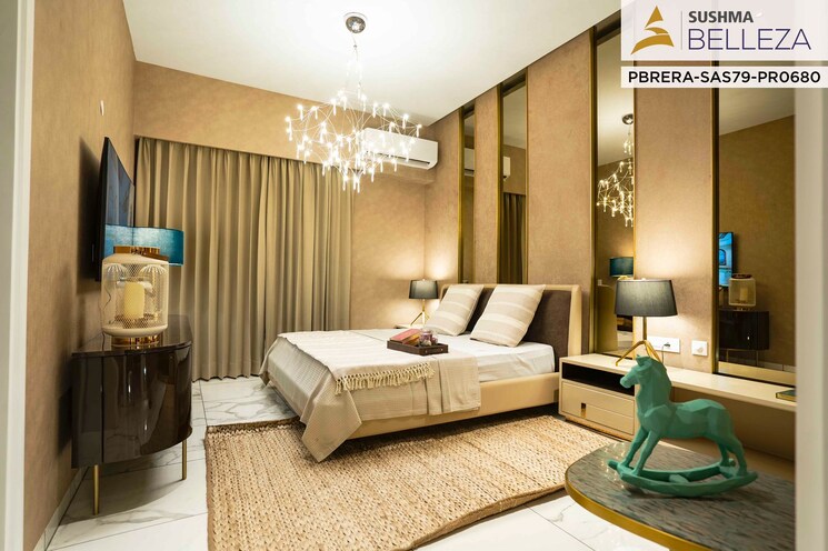 Bedroom, sushma-belleza 4 Bedroom 2800 Sq.Ft. Apartment In International Airport Road Zirakpur 6859115