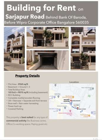 Commercial Office Space 8000 Sq.Ft. For Rent In Doddakannelli Bangalore 6869884