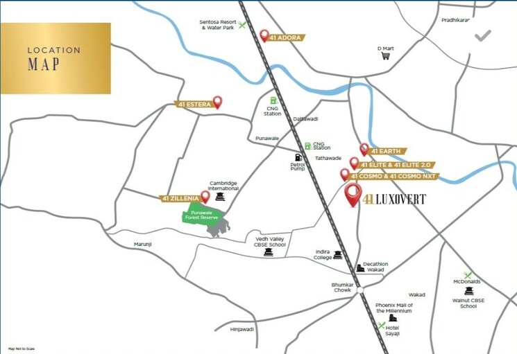 Map Location, krisala-41-luxovert 3 Bedroom 1481 Sq.Ft. Apartment In Tathawade Pune 6891319