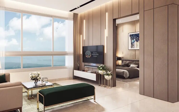Living Room, piramal-vaikunth 3 Bedroom 950 Sq.Ft. Apartment In Balkum Pada Thane 6959543