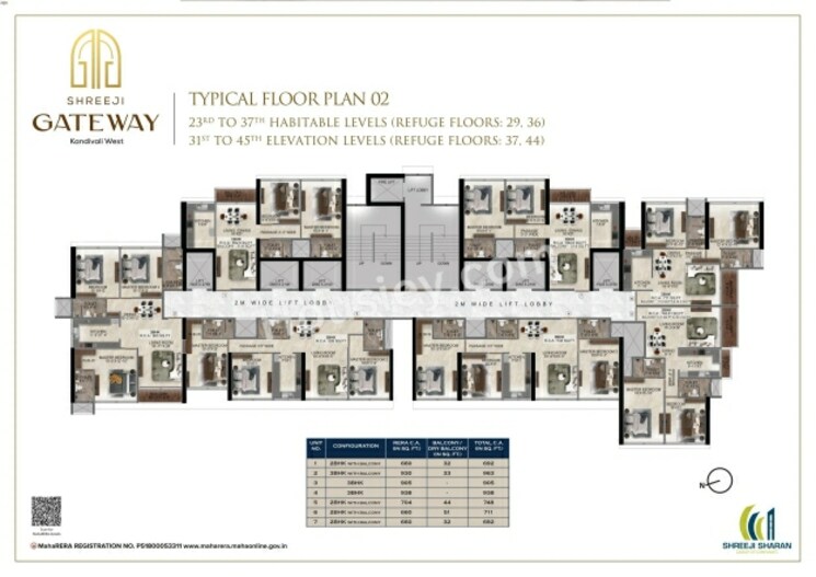 Floor Plan, kandivali west 2 Bedroom 705 Sq.Ft. Apartment In Kandivali West Mumbai 6969632