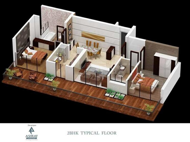 Floor Plan, ashray-group-jaswanti-gold 2.5 Bedroom 1403 Sq.Ft. Apartment In Kandivali West Mumbai 6983114