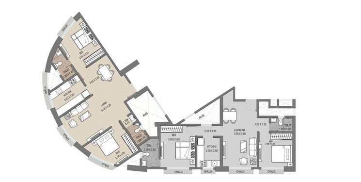 Floor Plan, beauty-greenstone-heritage 2 Bedroom 722 Sq.Ft. Apartment In Kalbadevi Mumbai 7008910