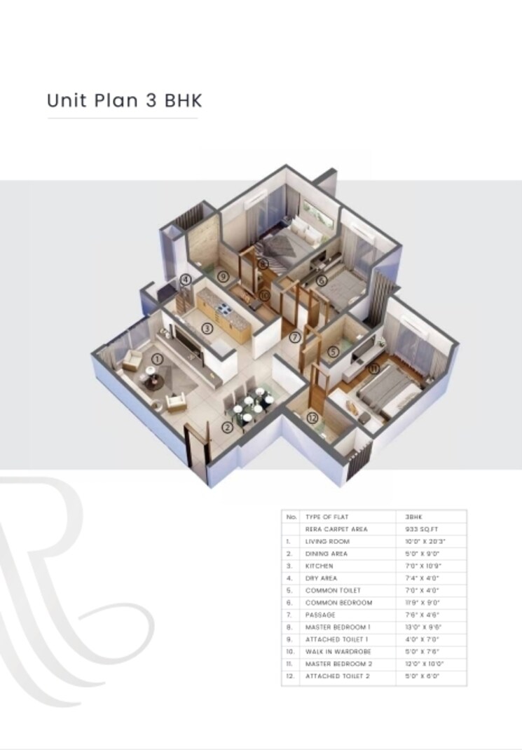 Floor Plan, akshaya-chs 3 Bedroom 924 Sq.Ft. Apartment In Borivali West Mumbai 7012661