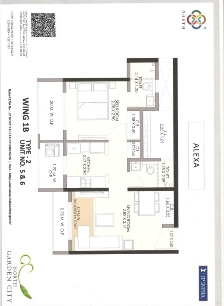 Floor Plan, jp-north-alexa 3 Bedroom 900 Sq.Ft. Apartment In Mira Road Thane 7015096