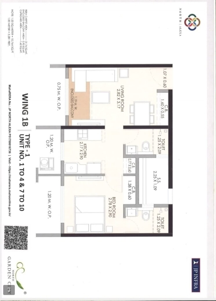 Floor Plan, jp-north-alexa 3 Bedroom 900 Sq.Ft. Apartment In Mira Road Thane 7015096
