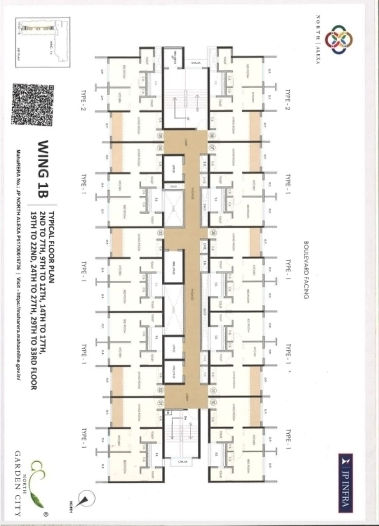 Floor Plan, jp-north-alexa 3 Bedroom 900 Sq.Ft. Apartment In Mira Road Thane 7015096