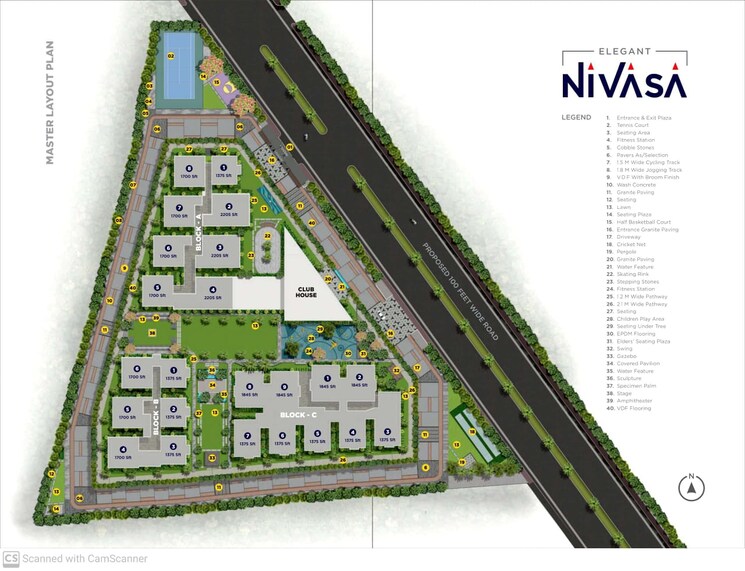 Master Plan, elegant-nivasa 3 Bedroom 1700 Sq.Ft. Apartment In Kollur Hyderabad 7017889